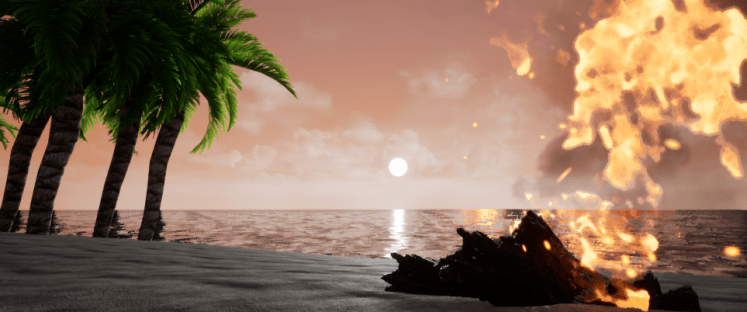 Sunset on Tropical Island